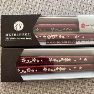 NEW-“Kawai Brand” RED CHERRY BLOSSOMS CHOPSTICKS (2 sets)
